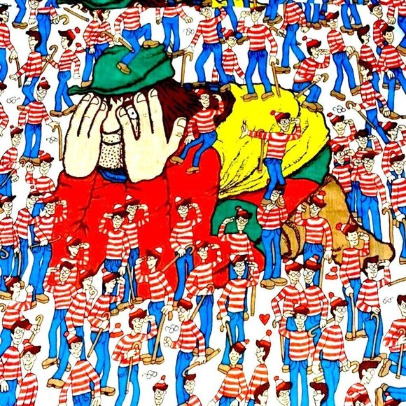 Vintage 1990 Where's Waldo? Twin Size Sheet Set 3pc Martin Mandford - Picture 7 of 10